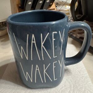 2 Rae Dunn mugs Blue Wakey Wakey Mug and Dreamer mug